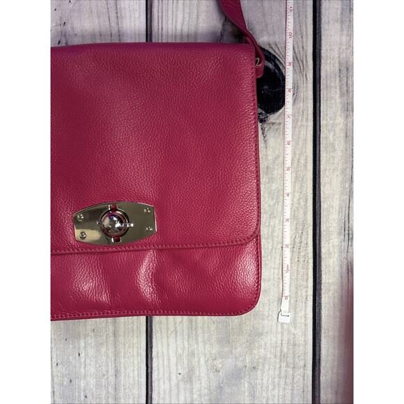 Rowallan Crossbody Magenta Pink Purse Leather Bag Scotland Buckle Turnlock - Picture 14 of 16